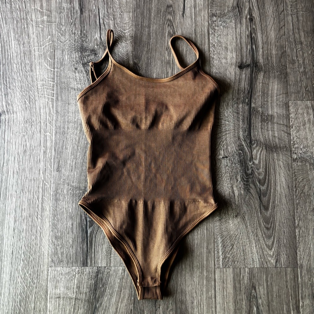 NWOT MRIGNT Ribbed Bodysuit • Brown